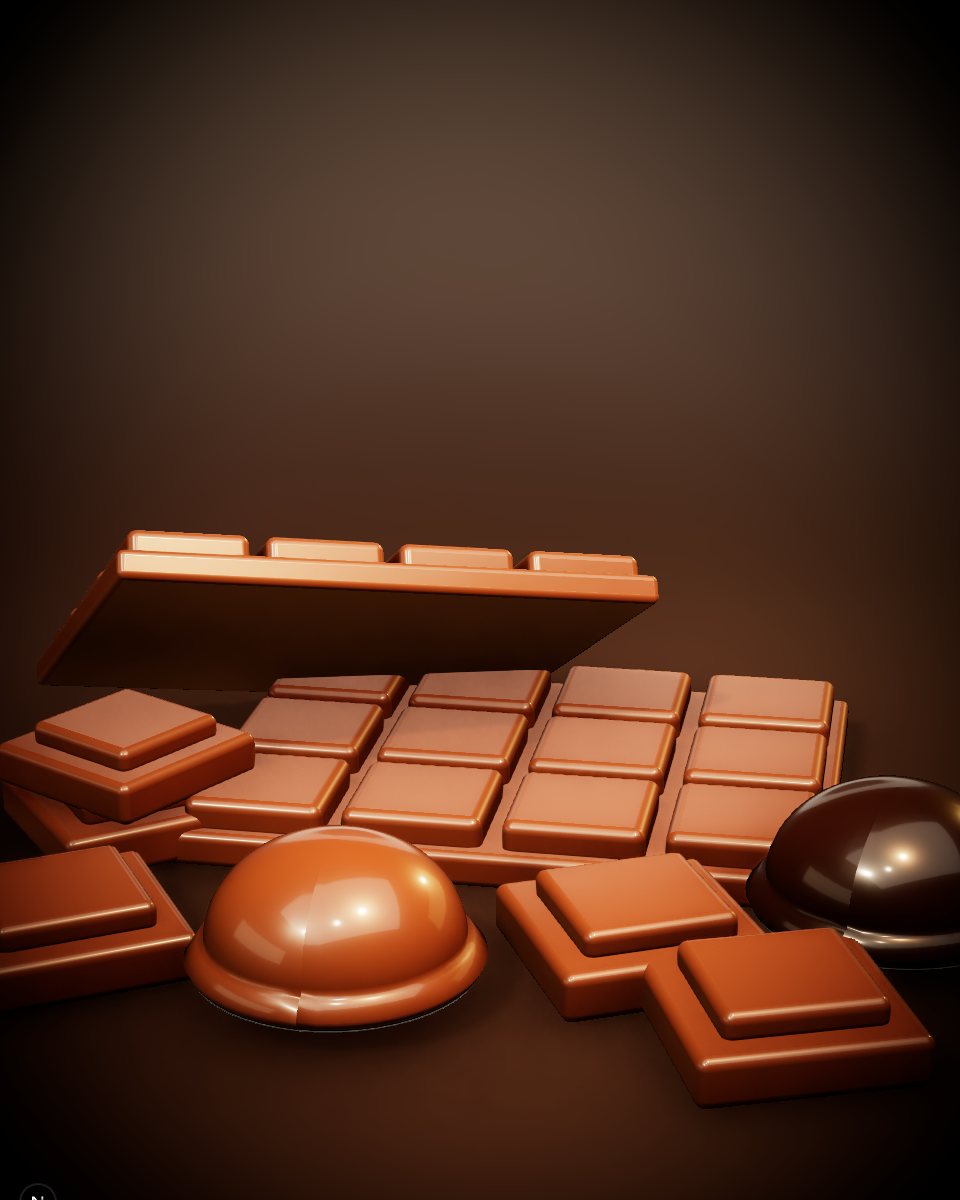 Milk chocolate squares and bar